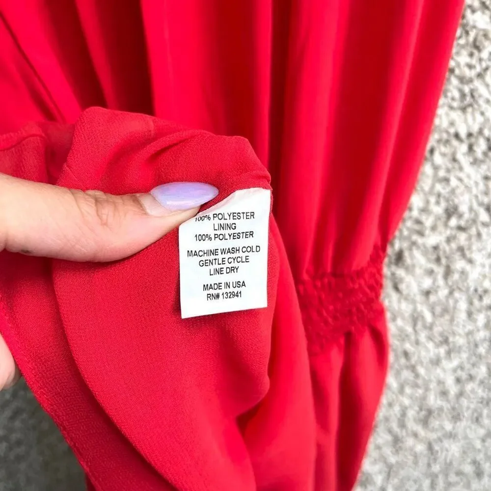 Amanda Uprichard Dress Women’s Small Red Ariella‎ Off-Shoulder Asymmetrical Mini